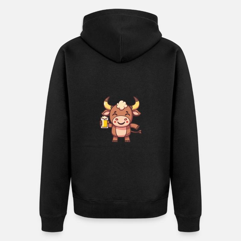 Bull Beer Comic Party - Veste à capuche bio Premium Unisexe - noir