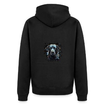 Portrait de chien labrador - Veste à capuche bio Premium Unisexe - noir - Dos - Nico (187cm)