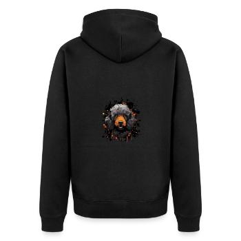 Caniche chien portrait - Veste à capuche bio Premium Unisexe - noir - Dos - Nico (187cm)