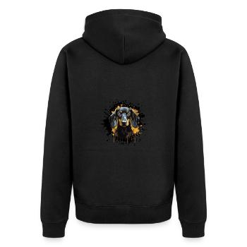 Teckel Chien Portrait Teckel - Veste à capuche bio Premium Unisexe - noir - Dos - Nico (187cm)