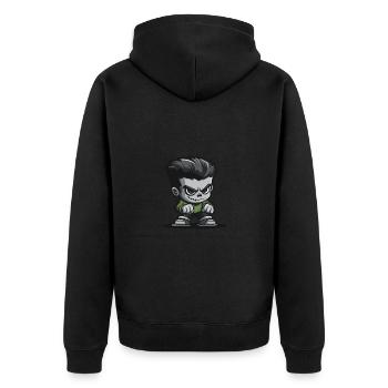 Zombie Halloween Comic - Unisex Premium Bio Zip Hoodie - Schwarz - Hinten - Nico (187cm)