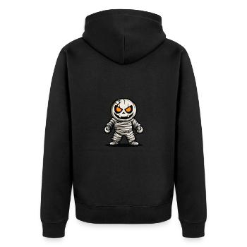 Mumie Halloween Comic - Unisex Premium Bio Zip Hoodie - Schwarz - Hinten - Nico (187cm)