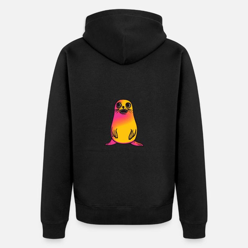 Robbe Tier Halloween Comic - Unisex Premium Bio Zip Hoodie - Schwarz