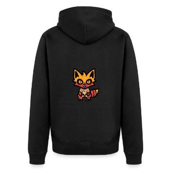 Fuchs Halloween Comic - Unisex Premium Bio Zip Hoodie - Schwarz - Hinten - Nico (187cm)