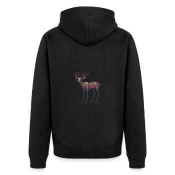 Bande dessinée d’Halloween cerf - Veste à capuche bio Premium Unisexe - noir - Dos - Nico (187cm)
