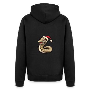 Snake Cobra Christmas - Unisex Premium Organic Zip Hoodie - black - Back - Nico (187cm)