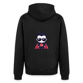 Vampire Halloween - Unisex Premium Organic Zip Hoodie - black - Back - Nico (187cm)