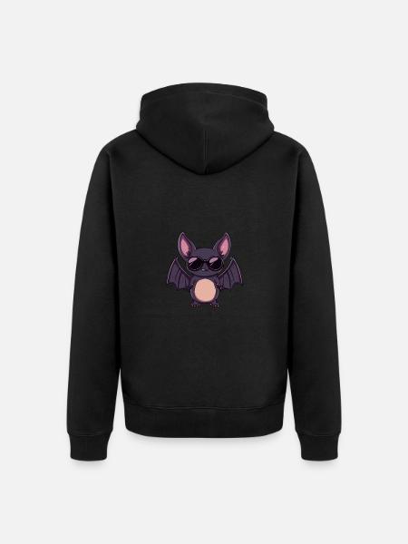 Fledermaus Halloween - Unisex Premium Bio Zip Hoodie - Schwarz