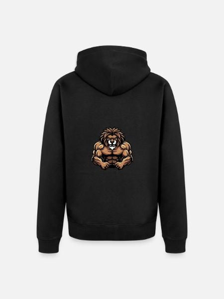 Leo Muscles Bodybuilding - Unisex Premium Organic Zip Hoodie - black