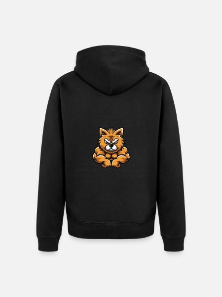Pomeranian Dog Muscles Bodybuilding - Unisex Premium Organic Zip Hoodie - black