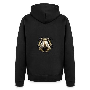 Tête de rhinocéros Portrait Couronne - Veste à capuche bio Premium Unisexe - noir - Dos - Nico (187cm)