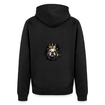 Bouledogue tête de chien Portrait Couronne - Veste à capuche bio Premium Unisexe - noir - Dos - Nico (187cm)