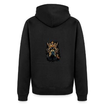 Mastiff Dog Head Portrait Crown - Unisex Premium Organic Zip Hoodie - black - Back - Nico (187cm)
