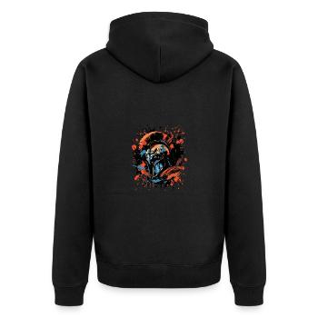 Sparta Helmet Gladiator - Unisex Premium Organic Zip Hoodie - black - Back - Nico (187cm)