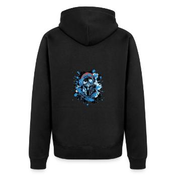 Casque Sparta Bleu - Veste à capuche bio Premium Unisexe - noir - Dos - Nico (187cm)