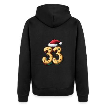 33 Nombre Noël - Veste à capuche bio Premium Unisexe - noir - Dos - Nico (187cm)