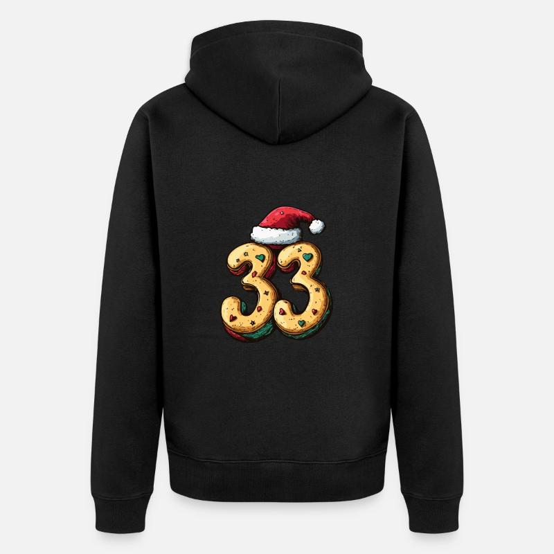 33 Nombre Noël - Veste à capuche bio Premium Unisexe - noir