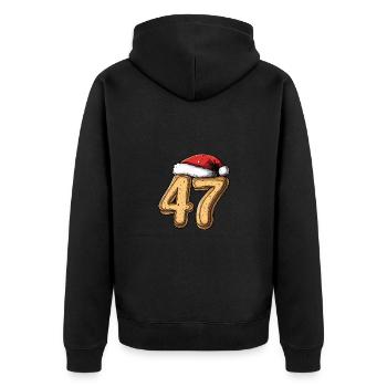 47 Nombre Noël - Veste à capuche bio Premium Unisexe - noir - Dos - Nico (187cm)
