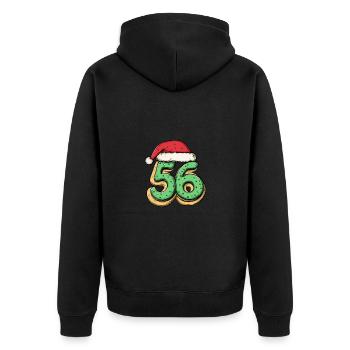 56 Number Christmas - Unisex Premium Organic Zip Hoodie - black - Back - Nico (187cm)