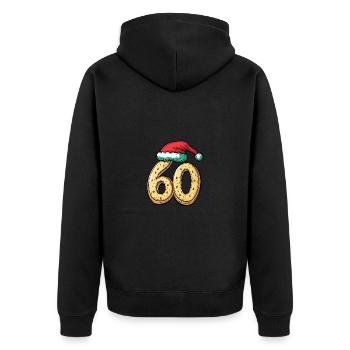 60 Numéro Noël - Veste à capuche bio Premium Unisexe - noir - Dos - Nico (187cm)
