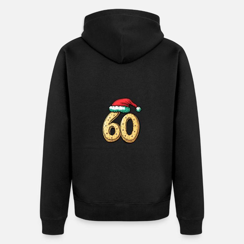 60 Numéro Noël - Veste à capuche bio Premium Unisexe - noir