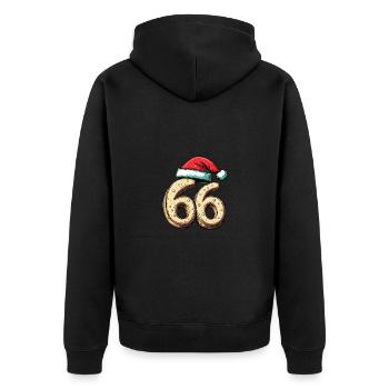 66 Number Christmas - Unisex Premium Organic Zip Hoodie - black - Back - Nico (187cm)