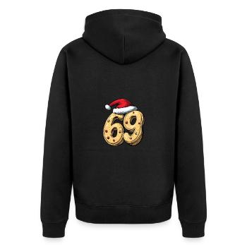 69 Nombre Noël - Veste à capuche bio Premium Unisexe - noir - Dos - Nico (187cm)
