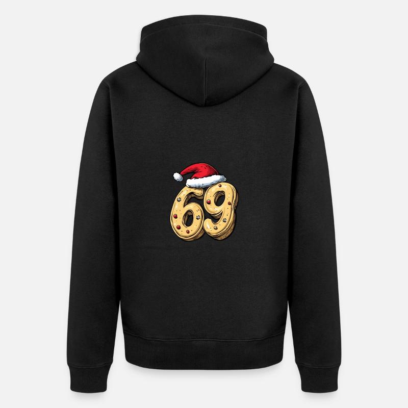 69 Nombre Noël - Veste à capuche bio Premium Unisexe - noir
