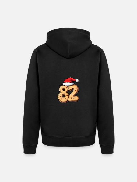 82 Number Christmas - Unisex Premium Organic Zip Hoodie - black