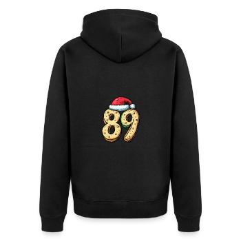 89 Number Christmas - Unisex Premium Organic Zip Hoodie - black - Back - Nico (187cm)