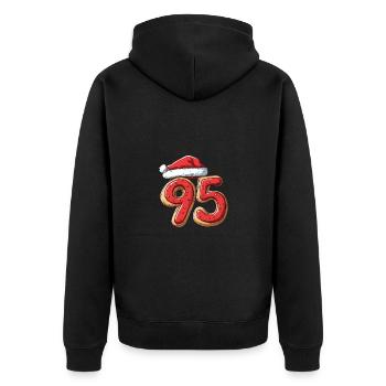 95 Number Christmas - Unisex Premium Organic Zip Hoodie - black - Back - Nico (187cm)