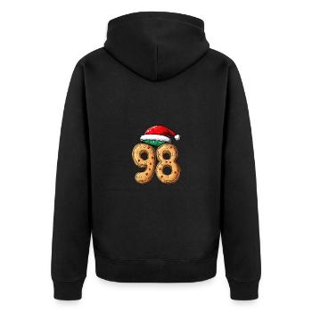98 Number Christmas - Unisex Premium Organic Zip Hoodie - black - Back - Nico (187cm)