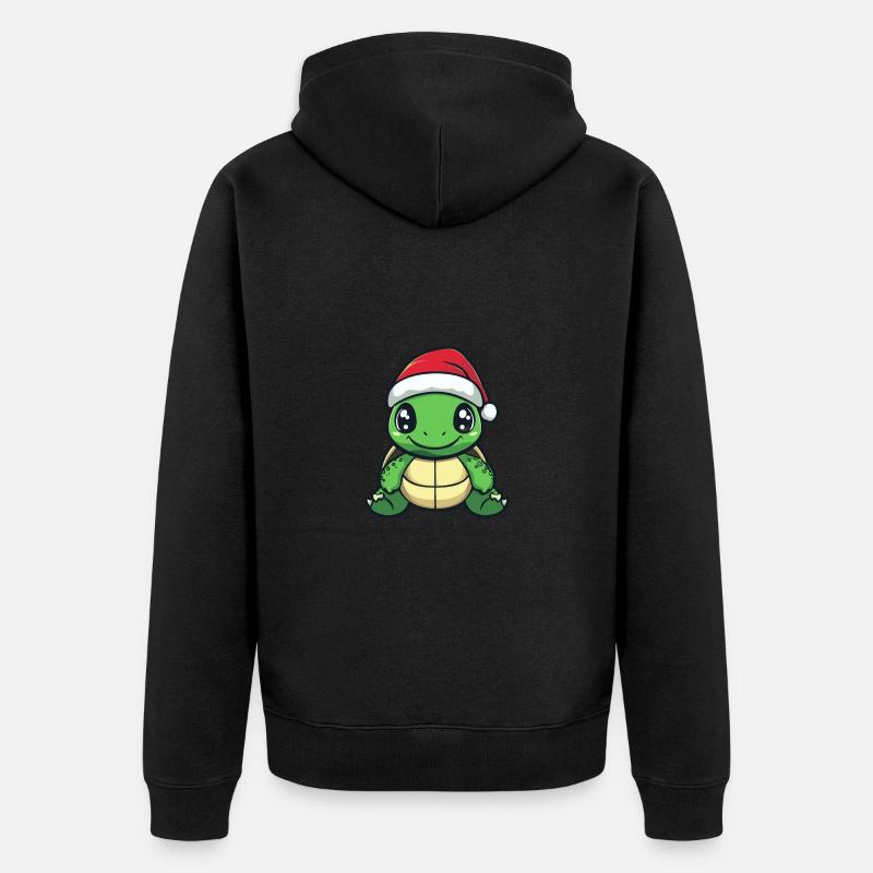 Tortue Noël Mignon - Veste à capuche bio Premium Unisexe - noir