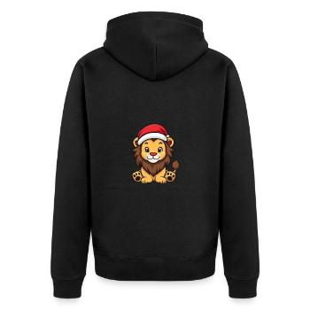Lion Noël Mignon - Veste à capuche bio Premium Unisexe - noir - Dos - Nico (187cm)