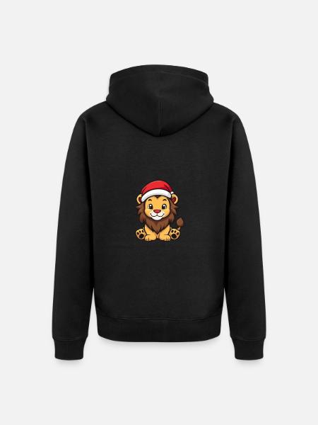 Lion Noël Mignon - Veste à capuche bio Premium Unisexe - noir