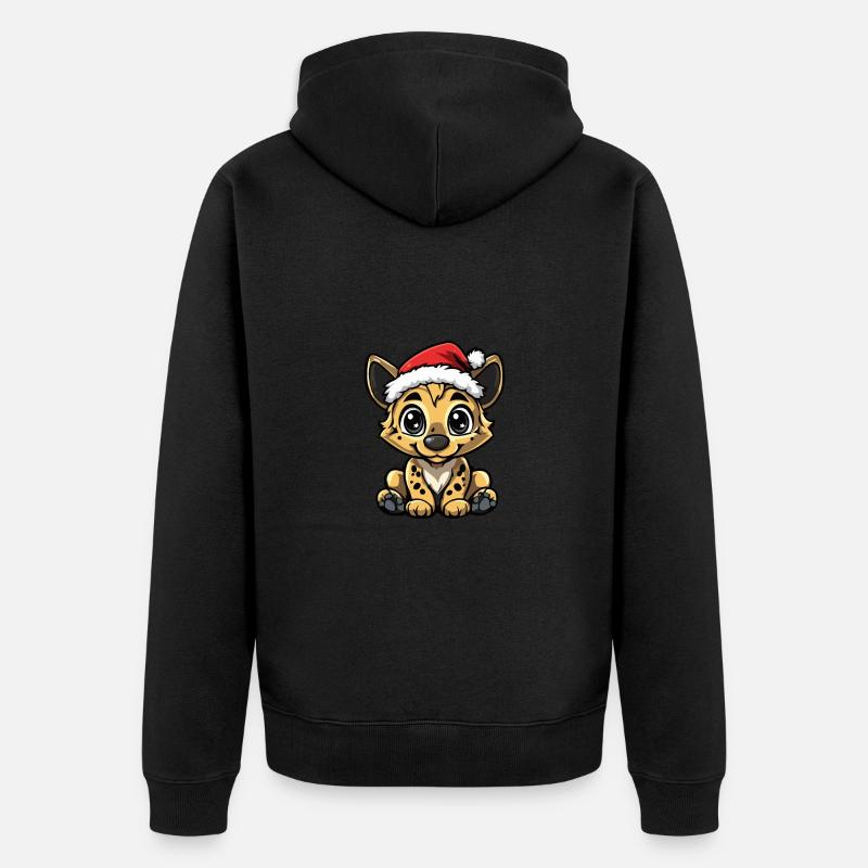 Hyène Noël mignon - Veste à capuche bio Premium Unisexe - noir