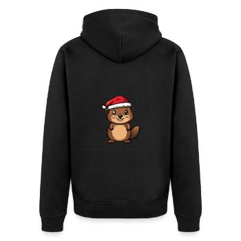 Castor Noël Mignon - Veste à capuche bio Premium Unisexe - noir - Dos - Nico (187cm)
