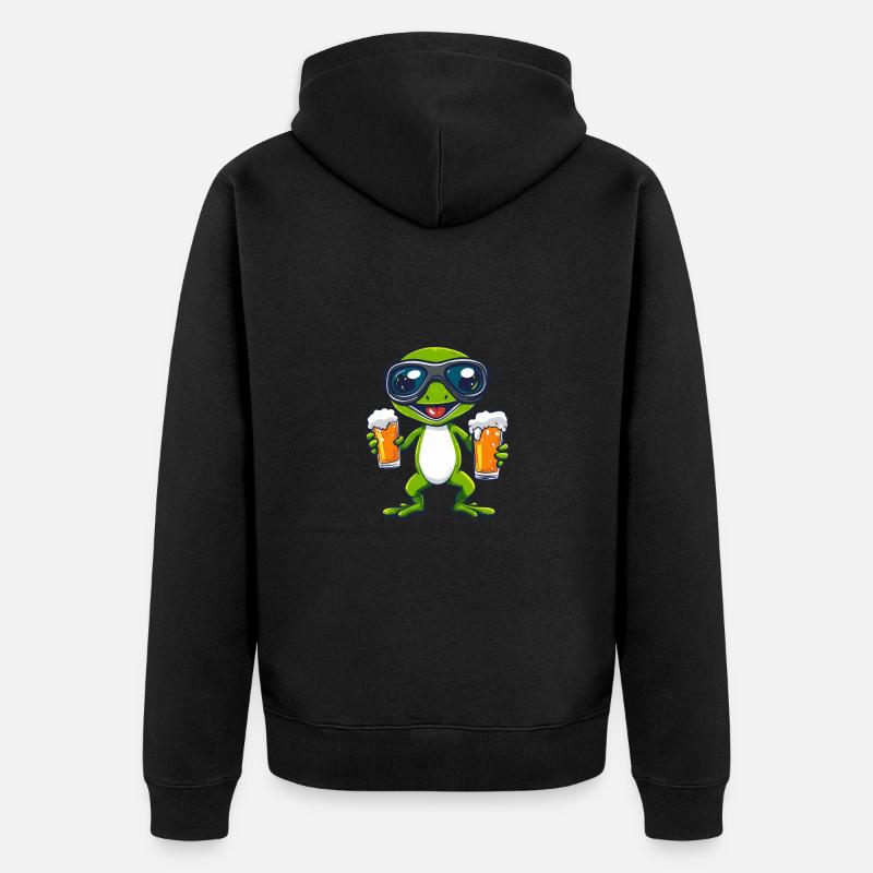 Bière de ski Lizard - Veste à capuche bio Premium Unisexe - noir