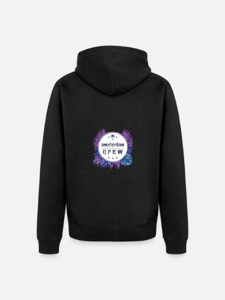 Amsterdam Crew Bunt - Unisex Premium Bio Zip Hoodie - Schwarz