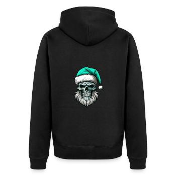 Santa Claus Skull - Unisex Premium Organic Zip Hoodie - black - Back - Nico (187cm)