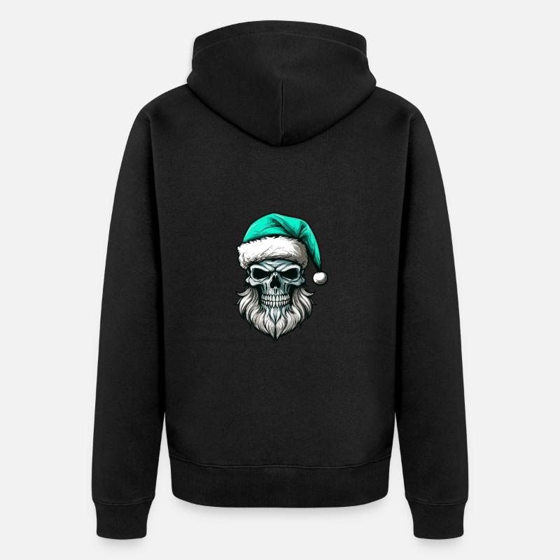 Crâne de Père Noël - Veste à capuche bio Premium Unisexe - noir