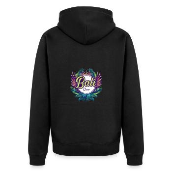 Bali Crew Urlaub - Unisex Premium Bio Zip Hoodie - Schwarz - Hinten - Nico (187cm)
