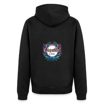 Croatia Crew Holidays - Unisex Premium Organic Zip Hoodie - black - Back - Nico (187cm)