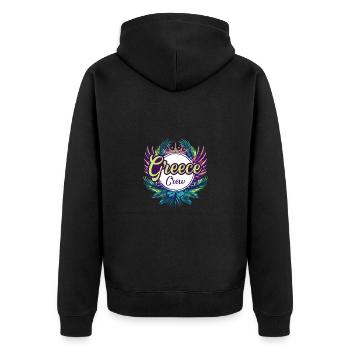 Vacances Équipage Grèce - Veste à capuche bio Premium Unisexe - noir - Dos - Nico (187cm)