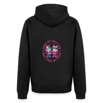Apres Ski Girls Team Einhorn - Unisex Premium Bio Zip Hoodie - Schwarz - Hinten - Nico (187cm)