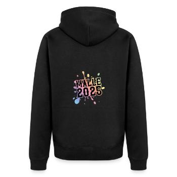 Malle 2025 Blobs Coloré - Veste à capuche bio Premium Unisexe - noir - Dos - Nico (187cm)