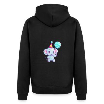 Elefant Geburtstag Baby - Unisex Premium Bio Zip Hoodie - Schwarz - Hinten - Nico (187cm)