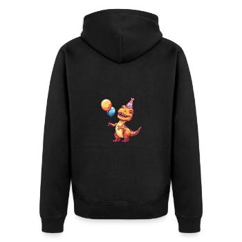 dinosaure t-rex anniversaire bébé - Veste à capuche bio Premium Unisexe - noir - Dos - Nico (187cm)