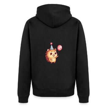 Igel Geburtstag Baby - Unisex Premium Bio Zip Hoodie - Schwarz - Hinten - Nico (187cm)