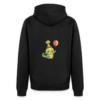 Wurm Geburtstag Baby - Unisex Premium Bio Zip Hoodie - Schwarz - Hinten - Nico (187cm)